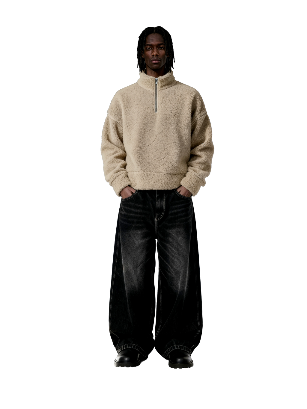 Beige Zipper.