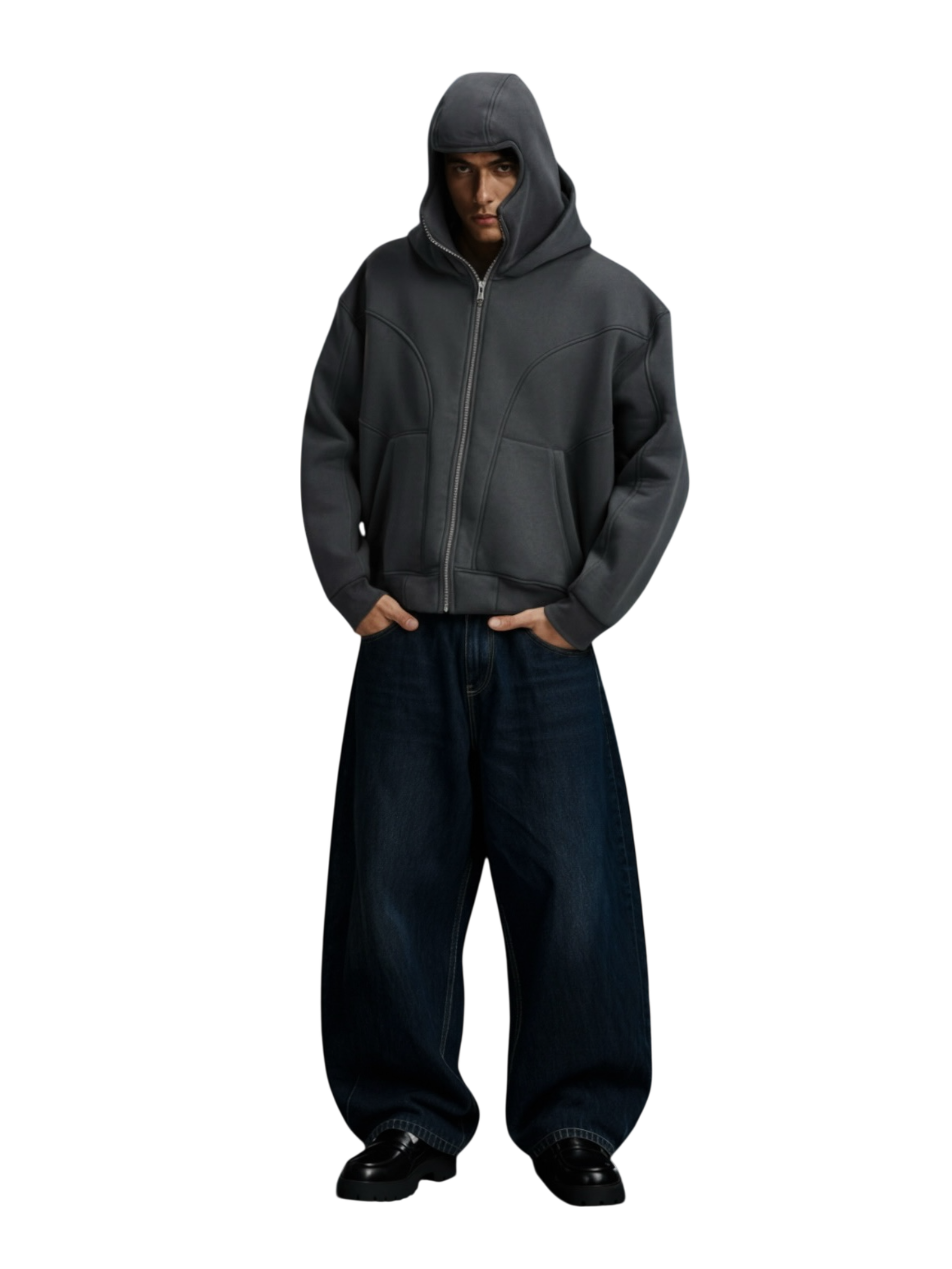 Double Hood-Grey Jacket.