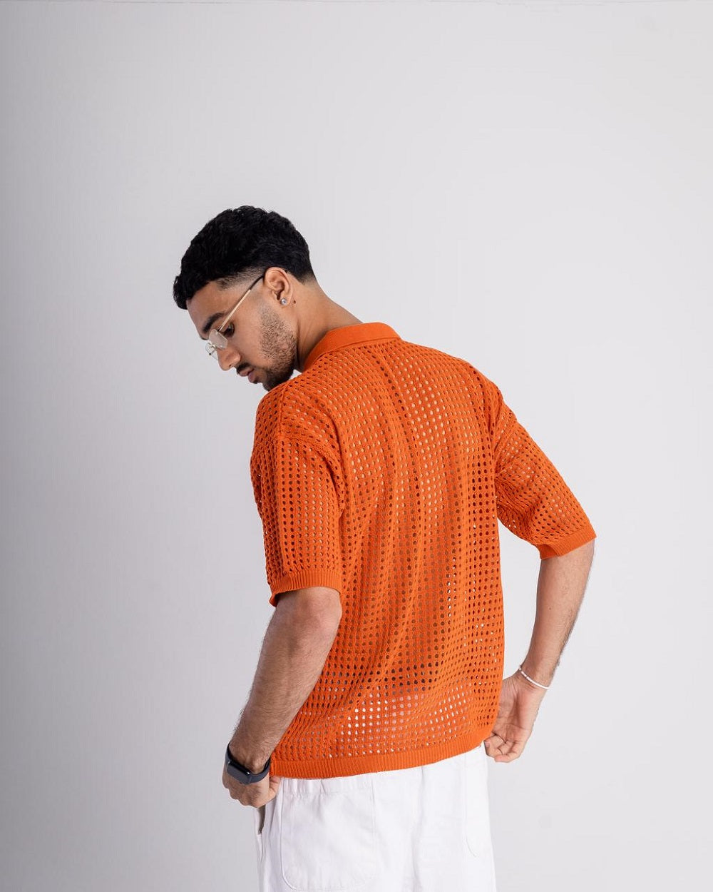 'Orange Knitted Shirt