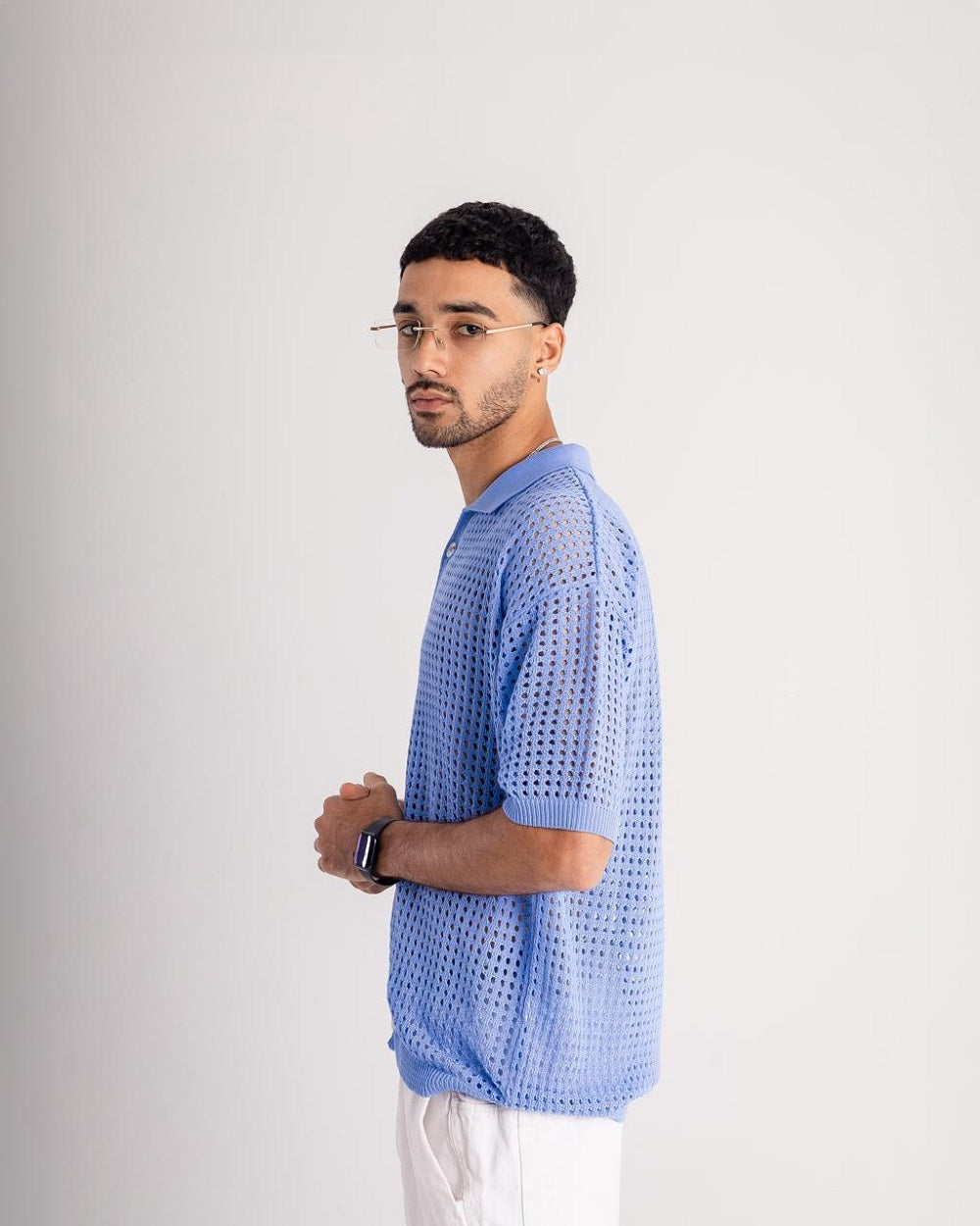 'Baby Blue Knitted Shirt