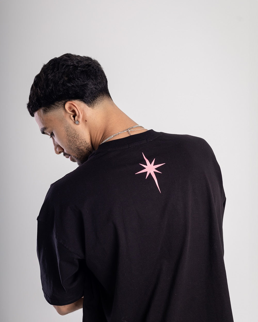 'Pink Pleaides- Black Tee'